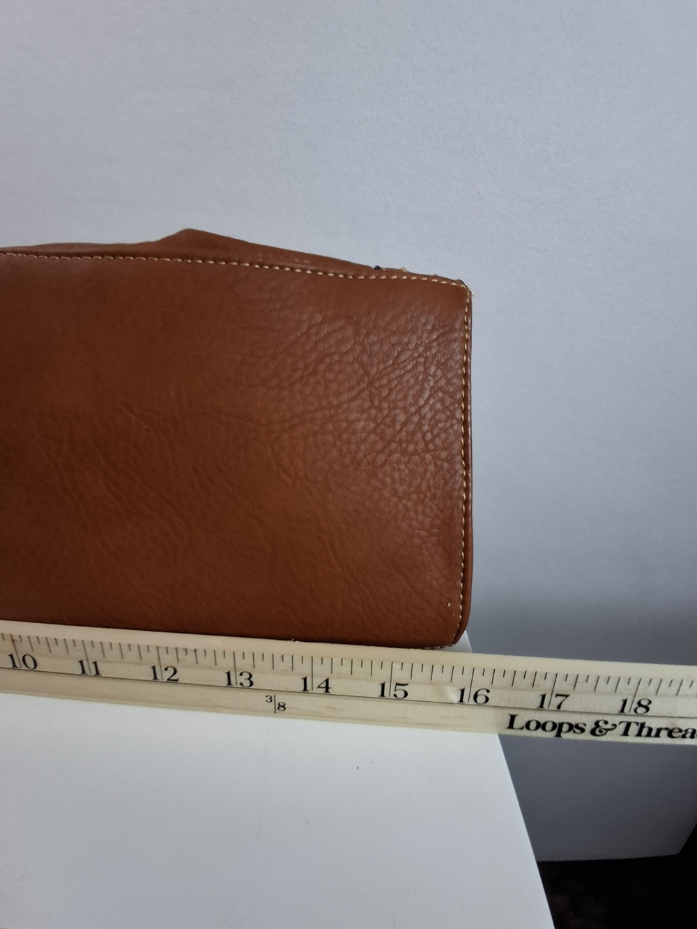 Brown Structured Top-Handle Tote with Gold Accent - Picture 9 of 11